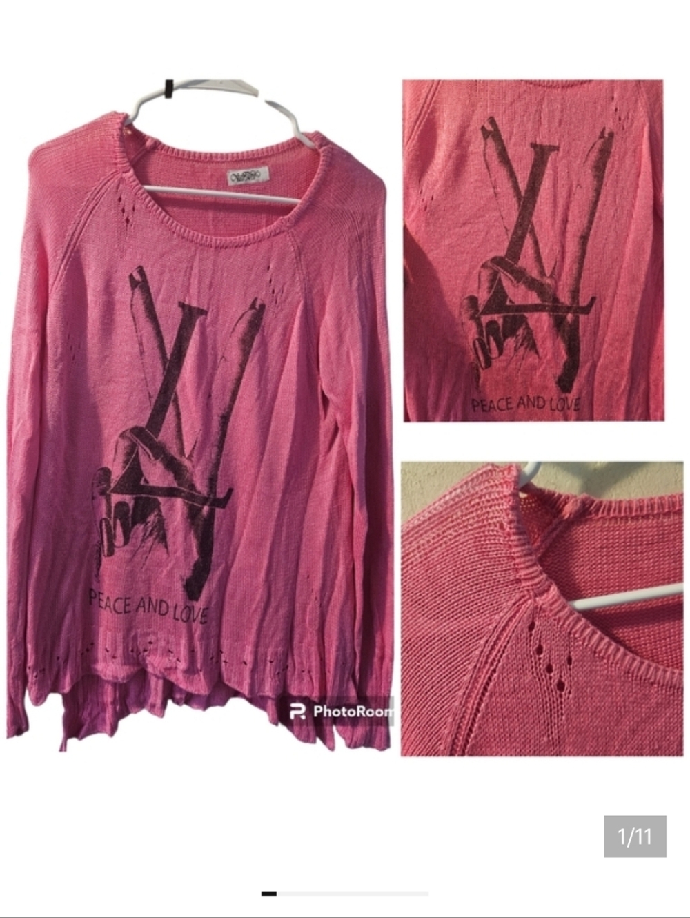 Lauren Moshi RARE Peace Finger "sweater"